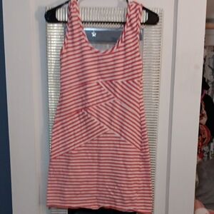 Xhilaration Coral and White Striped Bodycon Mini Dress